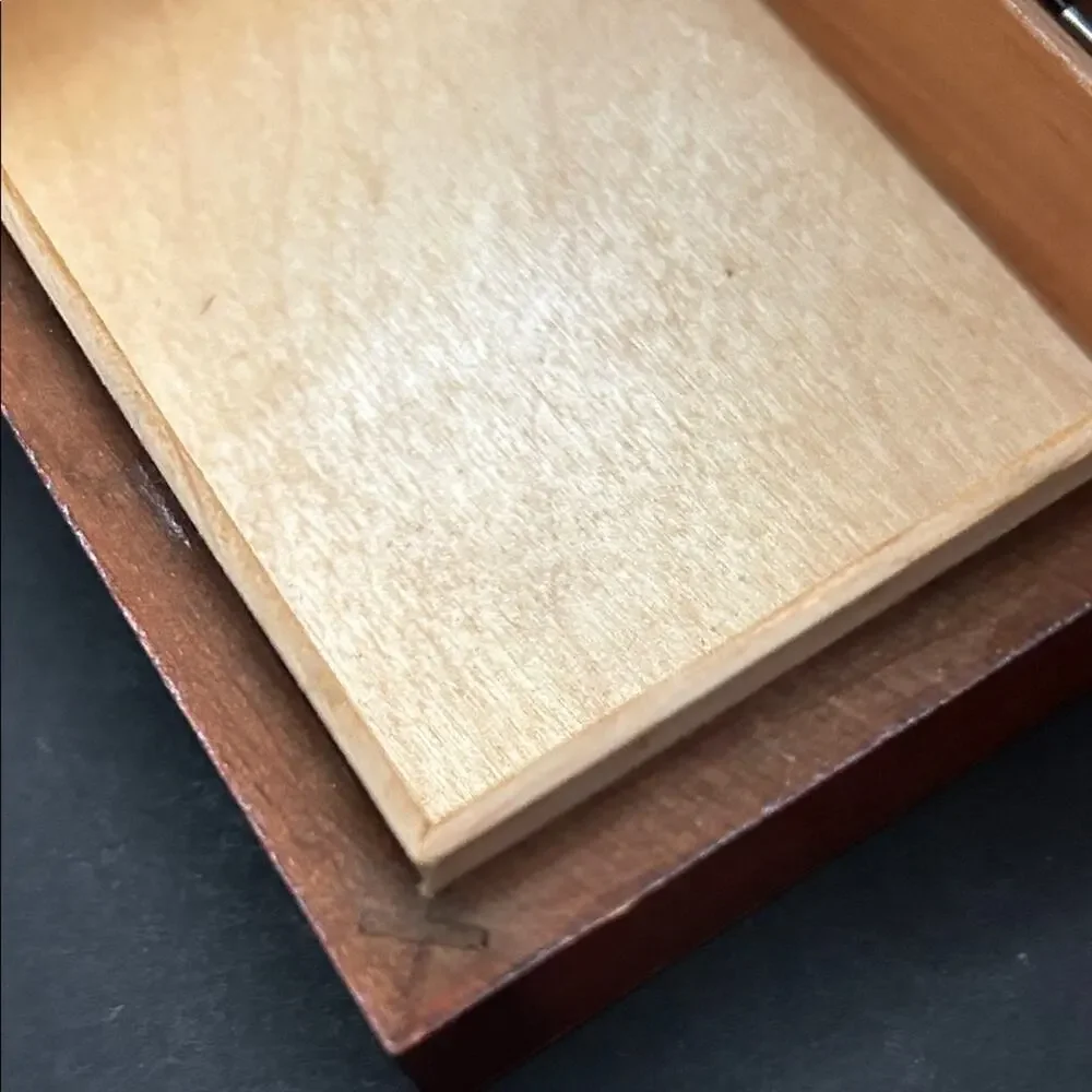Vintage Carved Wooden Jewelry Box with Dove Accents